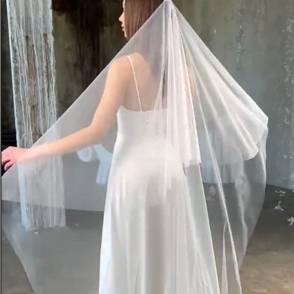 Cathedral length 2 tier layered veil